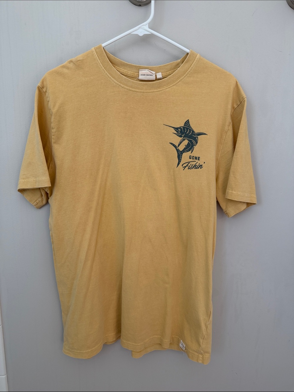 Gone Fishin' Marlin Short-Sleeve Tee - Mustard Yellow